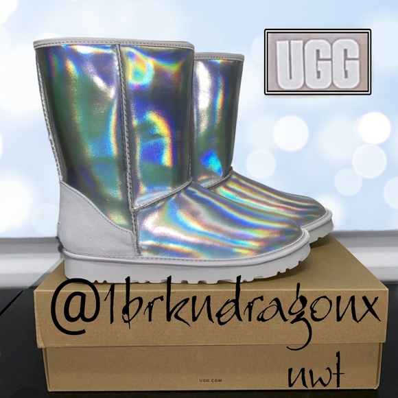 NWT UGG Australia Holographic Icy Silver  Booties Boots Slipon Winter Booties - Picture 11 of 16